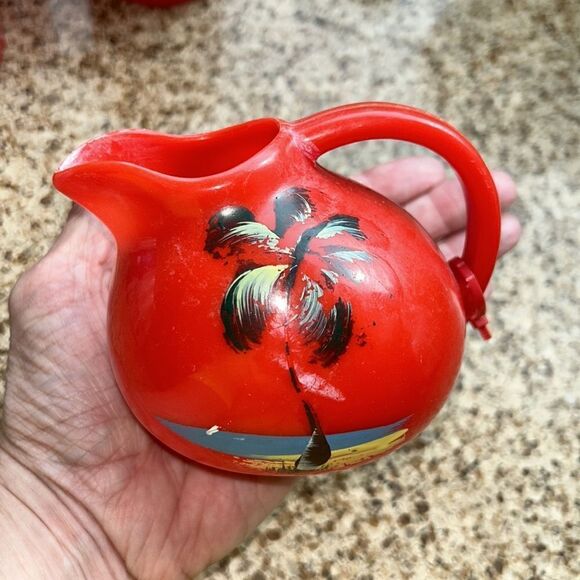 1960sBurrite Flamingo 🦩 Salt 🧂 & Palm Tree 🌴 Pepper 🫑 shakers Bonus CreamCup - Picture 2 of 16